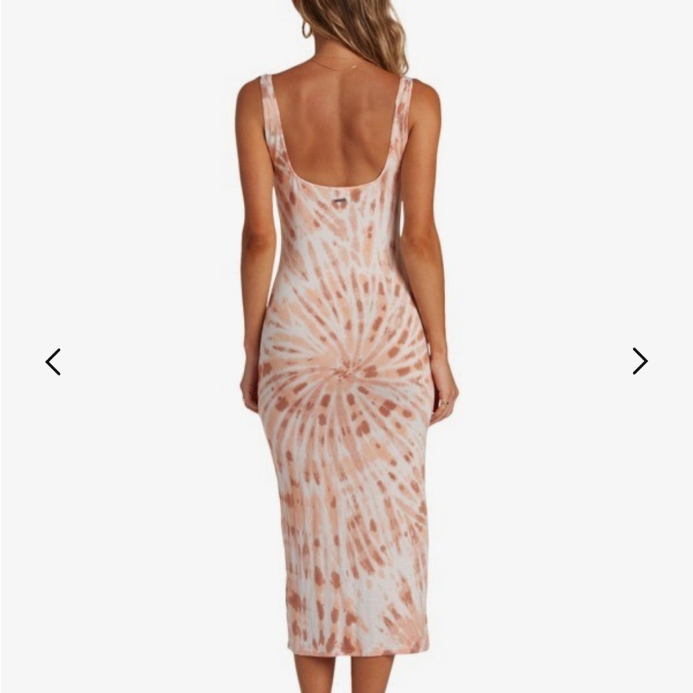 Billabong Peach Tie-Dye Backless Dress